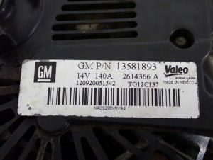 CHEVROLET ORLANDO 1.4T 10- ALTERNATOR 4/5 MINIATURA