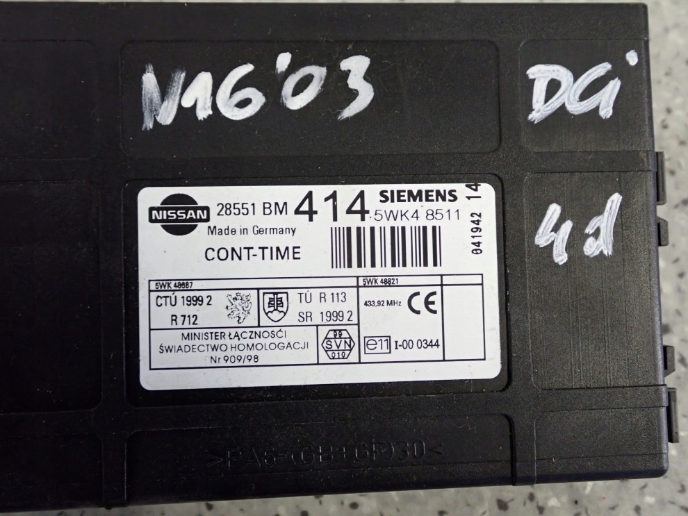 NISSAN ALMERA N16 QG15 03-06 ZESTAW STARTOWY STACYJKA KOMPUTER LIFT 3/6