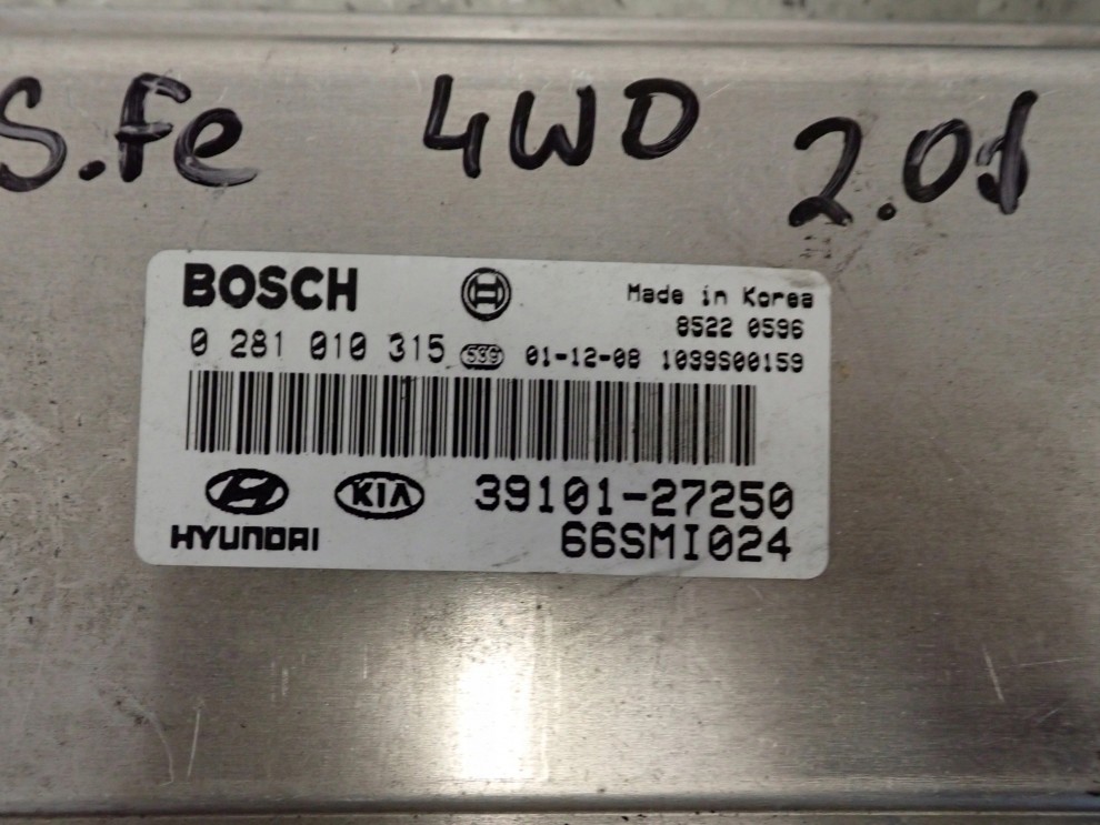 SANTA FE I 2.0 CRDI 01-05 ZESTAW STARTOWY STACYJKA KOMPUTER 3/5