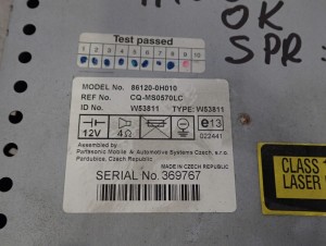 TOYOTA AYGO 06-12 RADIO ORYGINALNE RADIOODTWARZACZ 5/7 MINIATURA