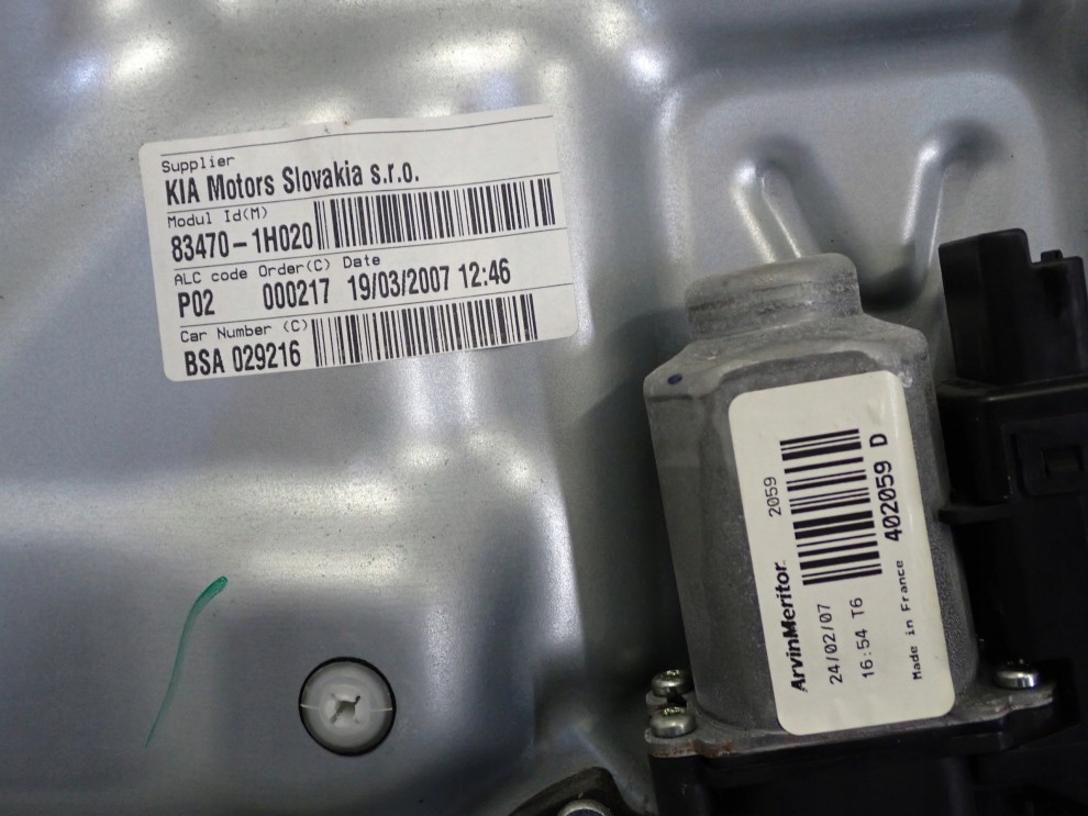 KIA CEED HATCHBACK 06- PODNOŚNIK SZYBY TYLNY LEWY 2/5