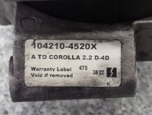 TOYOTA COROLLA VERSO 2.2D 04-09 ALTERNATOR 5/5 MINIATURA