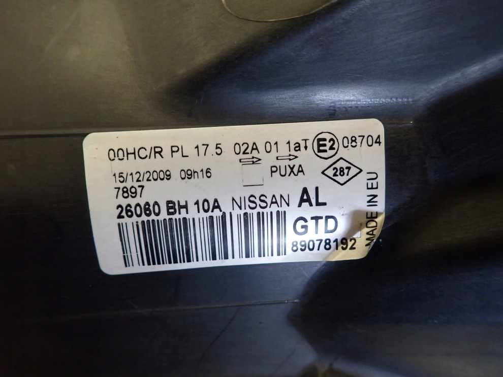 NISSAN NOTE E11 09- LAMPA PRZEDNIA LEWA REFLEKTOR EUROPA 7/10
