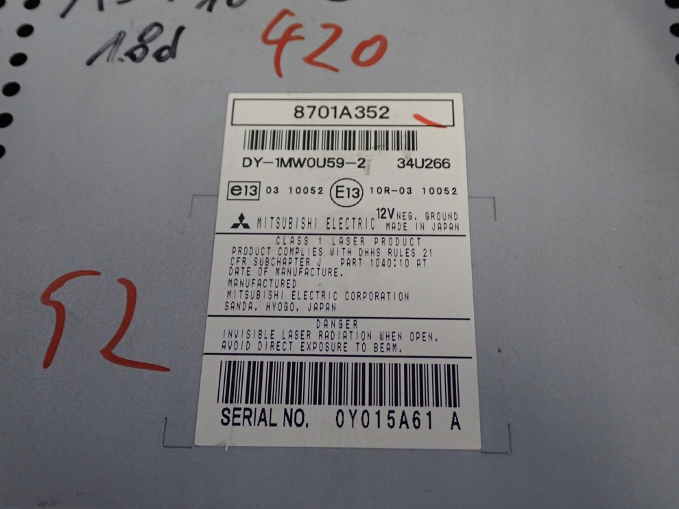 MITSUBISHI ASX 10- RADIO CD ODTWARZACZ PANEL 6/7